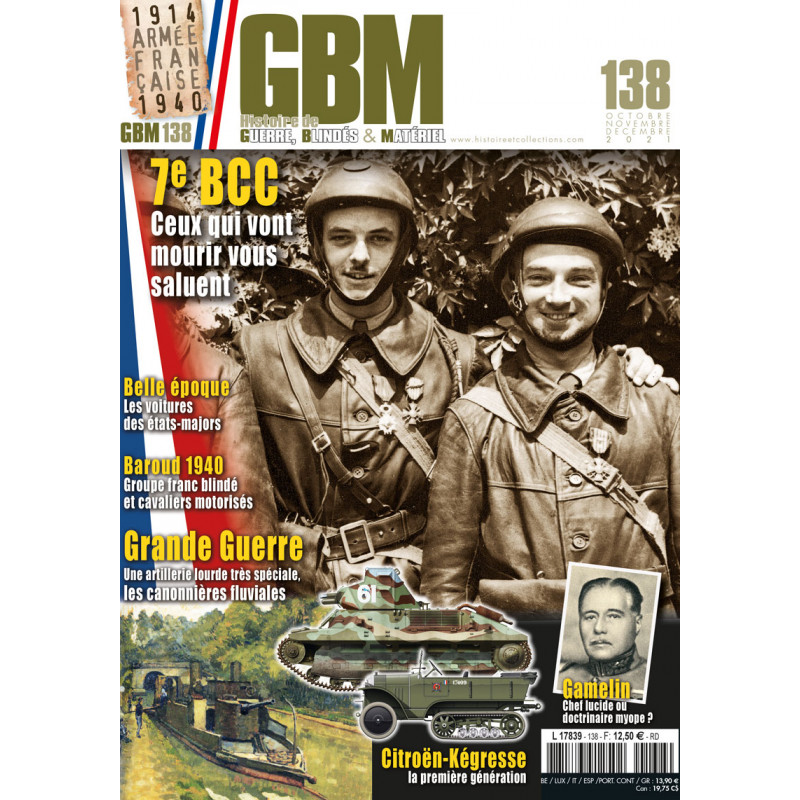 GBM 138 - La couverture et le sommaire Guerre-blindes-materiel-n138